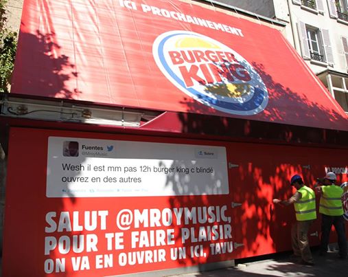 Tweet Burger King Paris